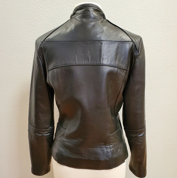 BASIX by Jacob Stevens Smooth Leather Jacket MED - Picture 3 of 5